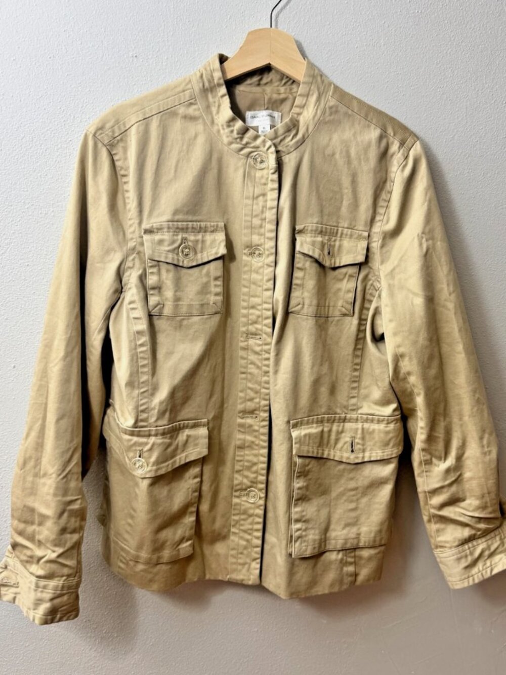 ISAAC MIZRAHI for Target Size XL Taupe Trench Coat Light Jacket Toggle Pockets